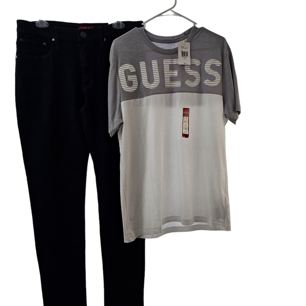 Guess Denim Jeans Size 34 and Guess Los Angeles Crew Mens Size L
